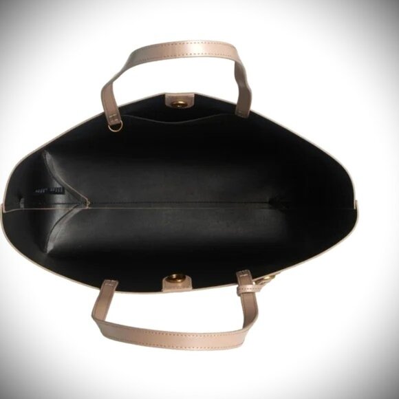 KURT GEIGER Chelsea Genuine Taupe Color Leather Shopper Bag with Pouch - Picture 10 of 10